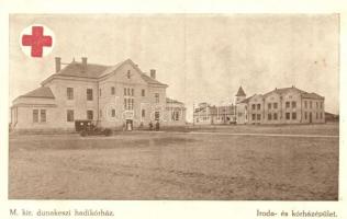 Dunakeszi, M. kir. hadikórház iroda és kórház épülete, automobil. Rigler rt. kiadása