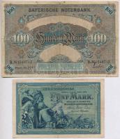 Német Birodalom 1904. 5M + Bajorország 1900. 100M T:III,III-
German Empire 1904. 5 Mark + Bavaria 1...