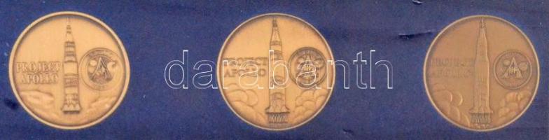 Amerikai Egyesült Államok 1968-1972. "Apollo" 11xklf emlékérem tokban (38,5mm) T:1
USA 19...