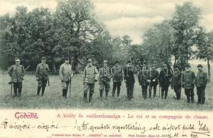 Gödöllő, Ferenc József király és vadásztársasága. Utánzás tilos Ripka F. "Gödöllő" c. művéből / Le roi et sa compagnie de chasse / Franz Joseph and his hunters (EK)