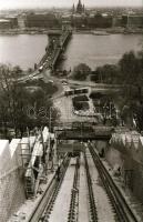 1986 Budapest, a sikló építése, 38 db szabadon felhasználható vintage negatív, 24x36 mm