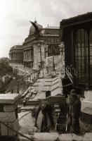 1986 Budapest, a sikló építése, 38 db szabadon felhasználható vintage negatív, 24x36 mm