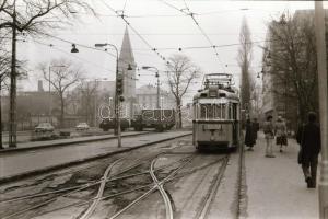 1980 Budapest, villamosok az Üllői úton, 10 db szabadon felhasználható vintage negatív, 24x36 mm