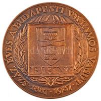 1987. "Száz éves a Budapesti Villamos Vasút" Br plakett (147mm) T:2