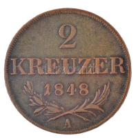 Ausztria 1848A 2kr Cu T:2
Austria 1848A 2 Kreuzer Cu C:XF 
Krause KM#2188
