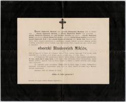 1895 Ebeczki Blaskovich Miklós gyászjelentése