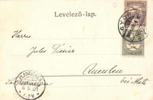 Győr, izraelita templom, zsinagóga, este. Kiadja Ehrenthál Ignácz