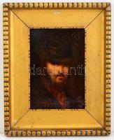 Nagy jelzéssel: Férfi portré, olaj, farost, díszes keretben, 25×17 cm