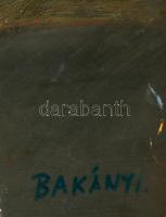 Bakányi Gyula (1955-): Úttörő, olaj, farost, jelzett, 40×50 cm
