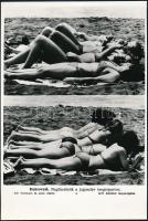 cca 1970 Dubrovnik, Napfürdőzők a jugoszláv tengerparton, MTI sajtófotó, 27x18 cm