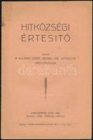 1941 Nagyvárad, Hitközségi értesítő, Kosmos Nyomda, tűzött papírkötésben, 16 p.