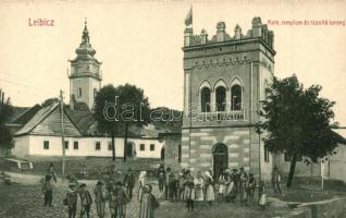 Leibic, Lubica; Katolikus templom és tűzoltó torony. W.L. Bp. 2881. Kiadja Götz Amália / church and fire tower (fl)