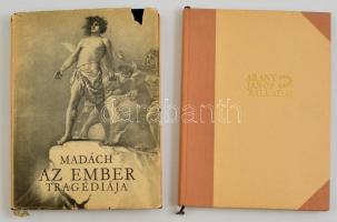 Két munka Zichy Mihály rajzaival:   Madách Imre: Az ember tragédiája. Bp., 1958, Magyar Helikon. Kiadói aranyozott egészvászon kötés, kissé hiányos védőborítóval, egyébként jó állapotban.  Arany János balladái. Bp., 1959, Magyar Helikon. Kiadói félvászon-kötés, jó állapotban.