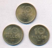 1947. 10f + 1948. 10f + 1950. 10f mindhárom "citromsárga" T:1-