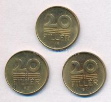 1947. 20f + 1948. 20f + 1950. 20f mindhárom "citromsárga" T:1-
