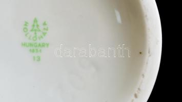 Hollóházi virág mintás váza, kézzel festett, jelzett, hibátlan, m: 17,5 cm