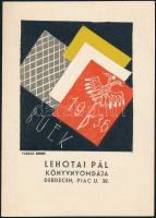 Vadász Endre (1901-1944): BUÉK 1936, színes fametszet, jelzett a dúcon, papír, 9×7,5 cm