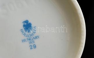 Hollóházi virág mintás váza, matricás, jelzett, m: 18 cm