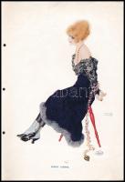 cca 1920 Raphael Kirchner: Cupido foglya, art deco nyomat a Sketch magazinból, 29x19,5 cm