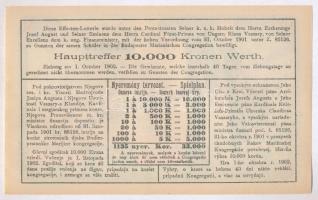 Budapest 1903. "Tanuló Sorsjegy" 1K értékben, felülbélyegzéssel T:I-