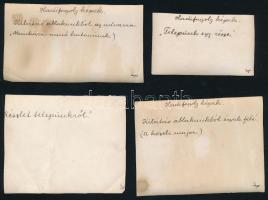 cca 1915 Pjescsanka hadifogolytábor, életképek, 4 db fotó, hátulján feliratozva, különböző méretben ...