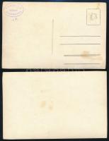 cca 1920-1930 Katonák kísérettel, 2 db fotó Borgula szekszárdi műterméből, az egyik hátulján pecsétt...