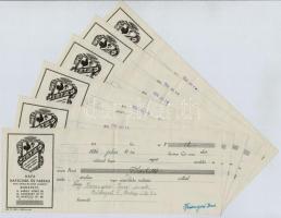 cca 1933 6 db HAFA váltó okmánybélyegekkel