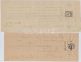 cca 1880-1890 20 db Első Magyar Biztosító Társaság váltó okmánybélyegekkel