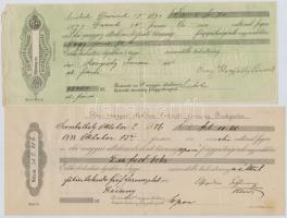 cca 1880-1890 20 db Első Magyar Biztosító Társaság váltó okmánybélyegekkel