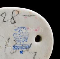 Aquincumi integető kisfiú, kézzel festett, jelzett, hibátlan, m:14,5 cm