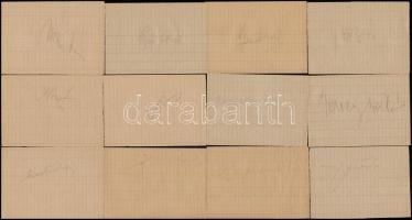 Vízipólósok aláírása papírlapokon, 24 db