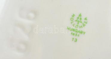 Hollóházi dobozka ( 2 db), egyik kézzel festett, jelzett, kopott,  9×7 cm, 13,5×9 cm