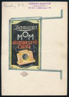 Korányi Márton (1879-1967): 6 db reklámgrafika terv (Stühmer, Danuvia MOM, Dohány-Árúda, Szitmaltin,...