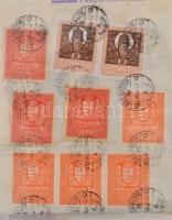 cca 1860-1940 10 db klf okmány okmánybélyegekkel