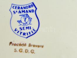 Ceranord St. Amand barokk jelenettel díszített süteményes tálak, 6 db + nagy süteményes tál, matricá...