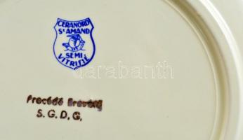 Ceranord St. Amand barokk jelenettel díszített süteményes tálak, 6 db, matricás, jelzett, kopásnyomo...