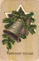 11 db régi dombornyomott üdvözlőlap, litho is (Karácsony, Újév, Húsvét) / 11 pre-1945 embossed greet...