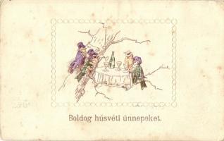 11 db régi dombornyomott üdvözlőlap, litho is (Karácsony, Újév, Húsvét) / 11 pre-1945 embossed greet...