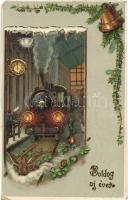 11 db régi dombornyomott üdvözlőlap, litho is (Karácsony, Újév, Húsvét) / 11 pre-1945 embossed greet...