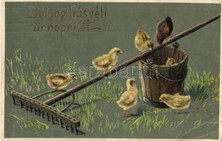 11 db régi dombornyomott üdvözlőlap, litho is (Karácsony, Újév, Húsvét) / 11 pre-1945 embossed greet...