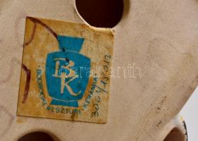 Bodrogkeresztúri könyves bagoly, mázas kerámia, jelzett, hajszálrepedésekkel, m: 10 cm