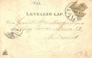 Újvidék, Novi Sad; park. Herger Ágoston kiadása. Kagylós dombornyomott litho művészlap / park, Emb. ...