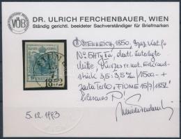 9kr HP II. corner piece, highlighted middle part "FIUME" Certificate: Ferchenbauer 9kr HP ...