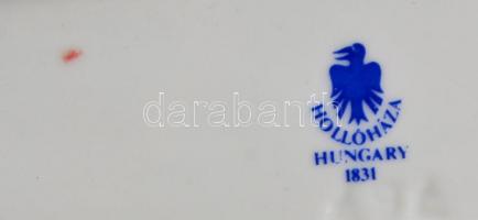 Hollóházi postás tálka és egy virágos tálka, 13×5 cm, 22×5 cm