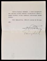 1936 Horthy Miklós titkos tanácsossá nevezi ki Simonyi-Semadam Sándor (1864-1946) korábbi miniszterelnököt, ekkor a Magyar Jelzálog Hitelbank kormánybiztosát, Horthy és Darányi Kálmán (1886-1939) földművelésügyi miniszter (1935-1938), későbbi miniszterelnök (1936-1938) aláírásával, a nemzetgyűlés alelnökének címzett borítékkal