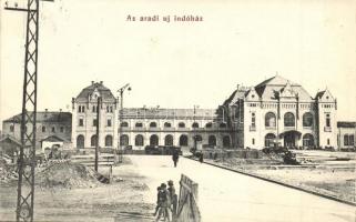 Arad, Új indóház, vasútállomás, építési terület. Kerpel Izsó 47. / Bahnhof / railway station, construction site