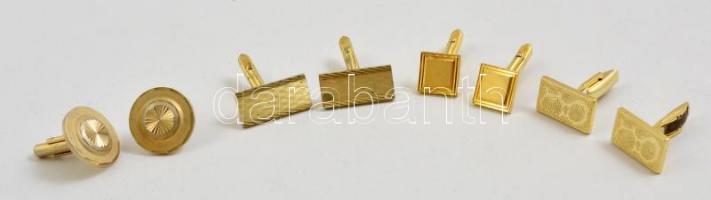 4 pár aranyszínű mandzsettagomb