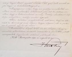 1920 VÉDETT! Horthy Miklós május 28-án kelt, diktált, saját kezűleg aláírt levele (+boríték) Simonyi...