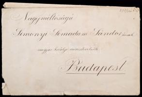 1920 VÉDETT! Horthy Miklós május 28-án kelt, diktált, saját kezűleg aláírt levele (+boríték) Simonyi...