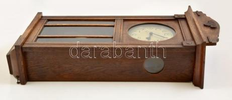 XIX. sz.: Felesütős falióra, ingás szerkezettel. Jó esztétikai állapotban, javításra szorul. Üvegek ...